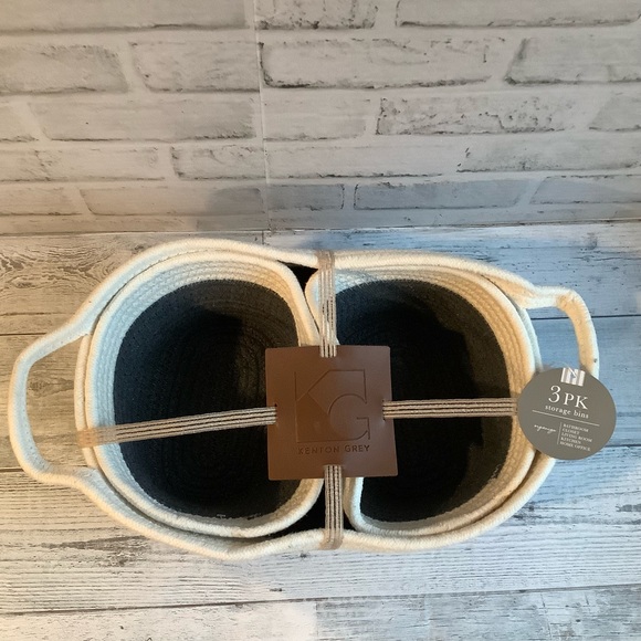 Kenton Grey Set Of 3 Woven Baskets - Picture 4 of 8